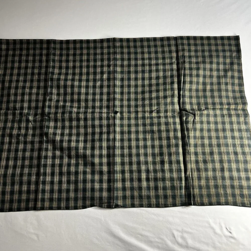 Park Designs Green Plaid Cafe Tier Window Curtain Single Panel 35x23 Dual Pocket